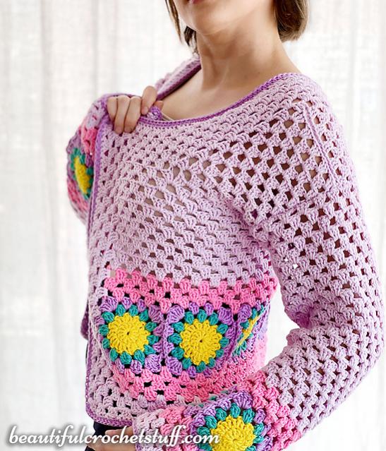Two Granny Square Sweaters for Women, S only, adjustable-q1-jpg