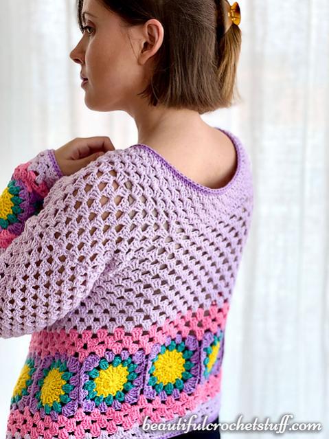 Two Granny Square Sweaters for Women, S only, adjustable-q2-jpg
