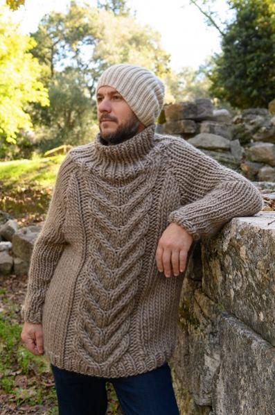 Staghorn Cable Sweater for Men, S-3X, knit-e1-jpg