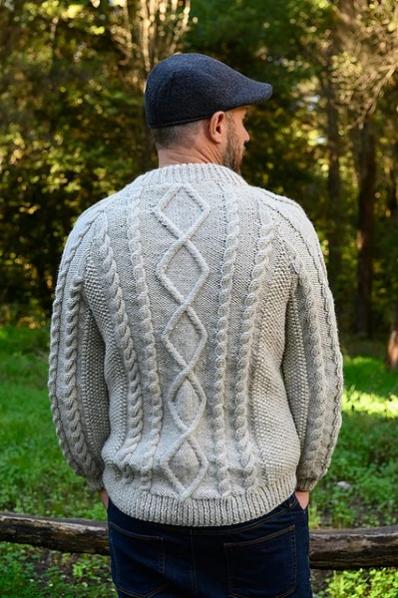 Graham's Aran Sweater for Men, S-1X, knit-a2-jpg