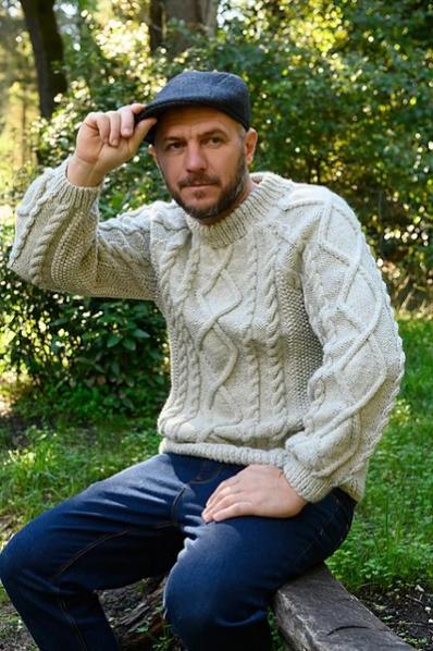 Graham's Aran Sweater for Men, S-1X, knit-a4-jpg