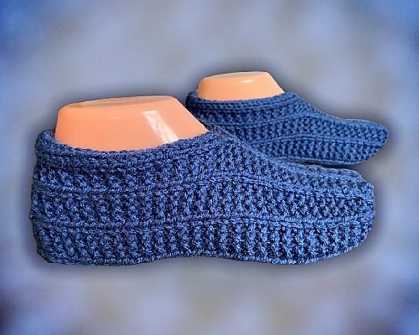 Long Cuffed Slippers and Rolled Cuff Slippers, men 6-18, women, 5-12, knit-e3-jpg