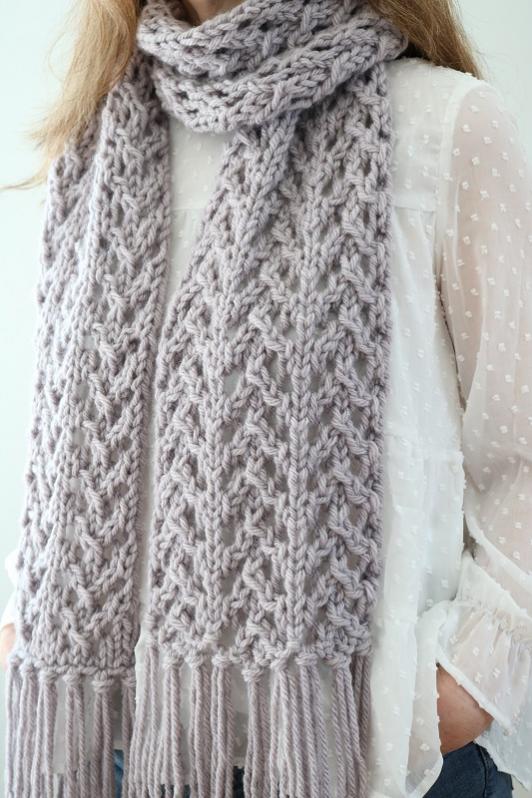 Bulky Lace Scarf, knit-e2-jpg