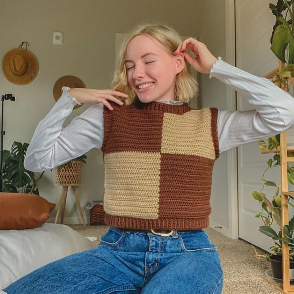 Crochet Checkerboard Sweater Vest for Women, S-3XL-w1-jpg