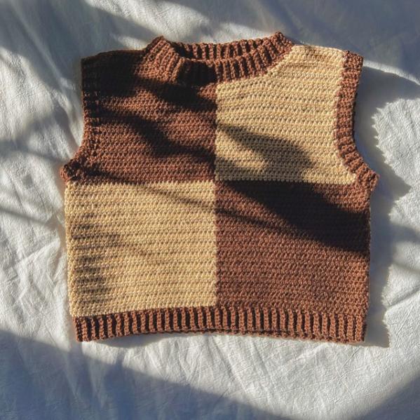 Crochet Checkerboard Sweater Vest for Women, S-3XL-w2-jpg