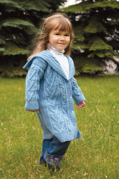 Cabled Cardigan for Girls, size 4-10, knit-a1-jpg