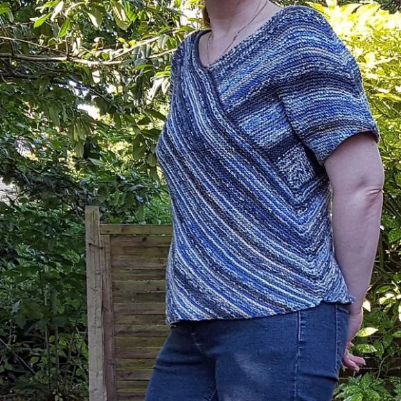 Garter Stitch Bias Top for Women, size is customizable-e2-jpg