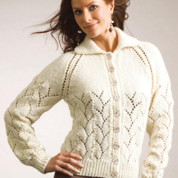Eyelet and Lace Cardigan for Women, XXS-XL, knit-s1-jpg