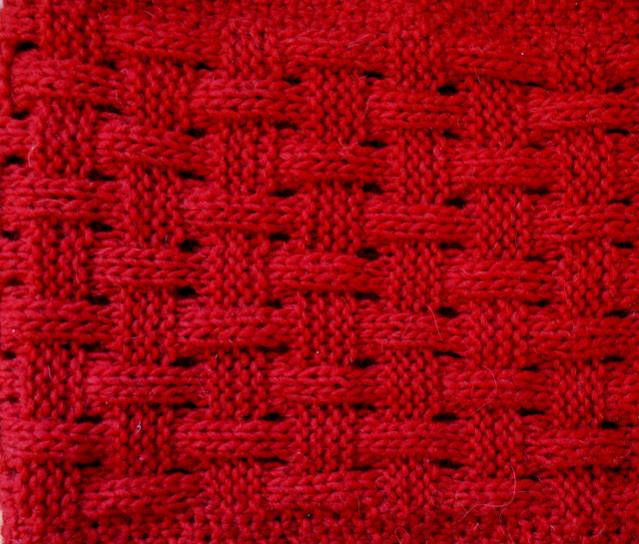 Basketweave Knitted Infinity Scarf, knit-s3-jpg