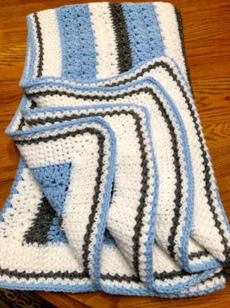 Classy Textured Blanket in Blue-w4-jpg