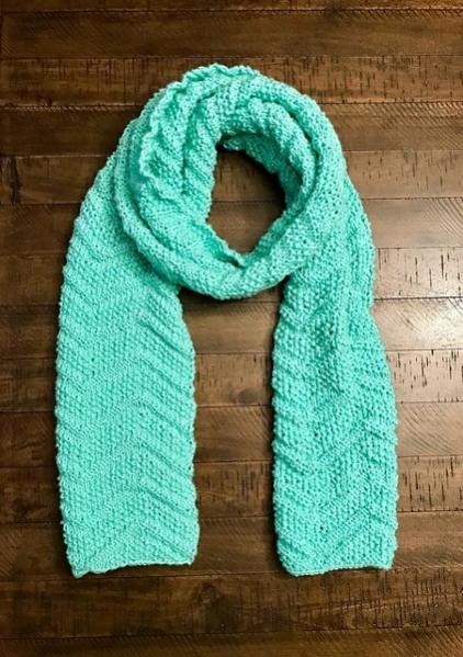 Moss Stitch Chevron Scarf, knit-a1-jpg