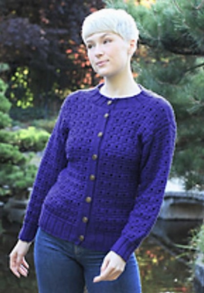 Boxy Owl Hole Cardigan for Women, 36&quot; to 56&quot;, knit-e1-jpg