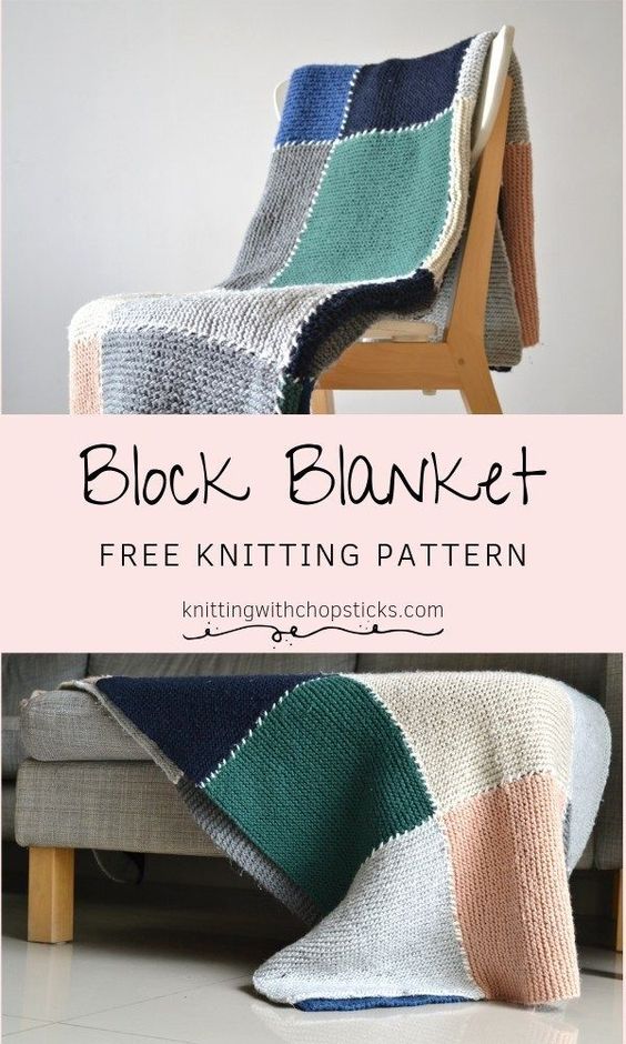 Block Crochet Blanket and Block Knitting Blanket, knit-s4-jpg