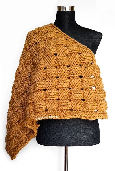 Ginger Basket Shawlette, knit-a4-jpg