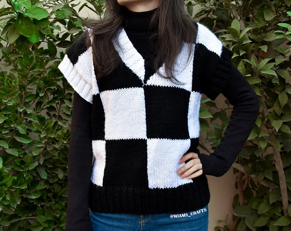 Wednesday Checkered Vest for Women, XS-4XL, knit-a1-jpg