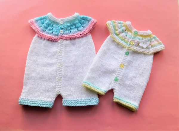Four Cute Baby Rompers, knit-e4-jpg