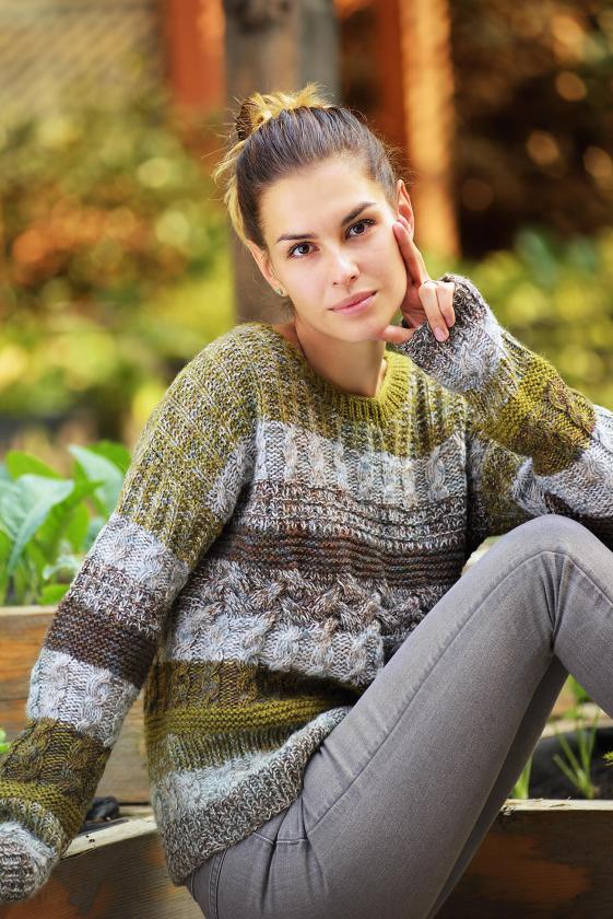 Colors of the Garden Pullover for Women, size  42, also adjustable, knit-s2-jpg