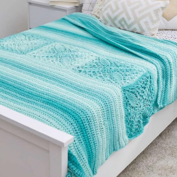 Pretty Squares in-a-row Bed Throw-w2-jpg