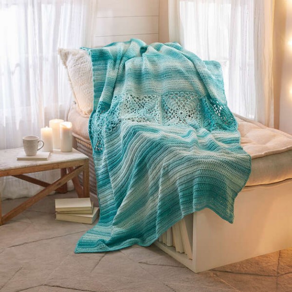 Pretty Squares in-a-row Bed Throw-w3-jpg