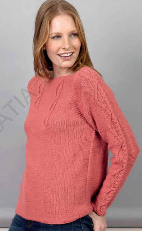Cashlana Pullover for Women, 39 3/8&quot; to 50 3/8&quot;, knit-cashlana-pullover-katia-jpg