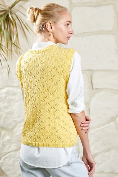 Daffodil Vest for Women, XS-5X, knit-a2-jpg