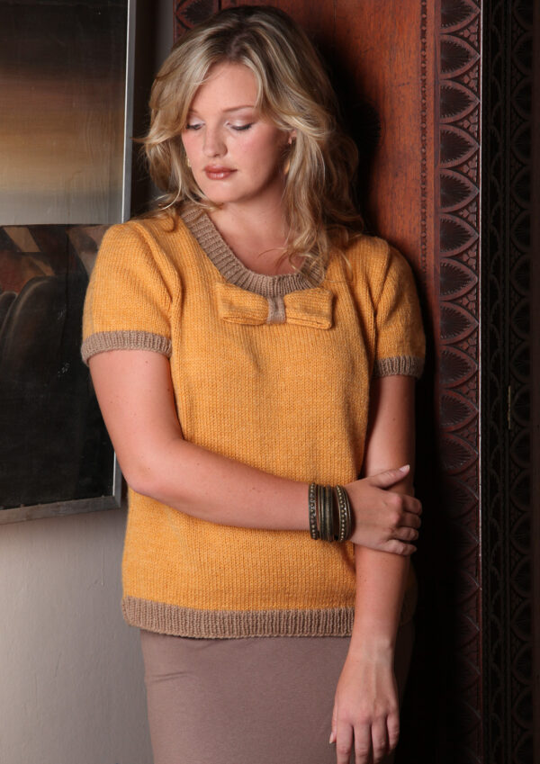 Bow Pullover for Women, 34: to 54&quot;, knit-a1-jpg