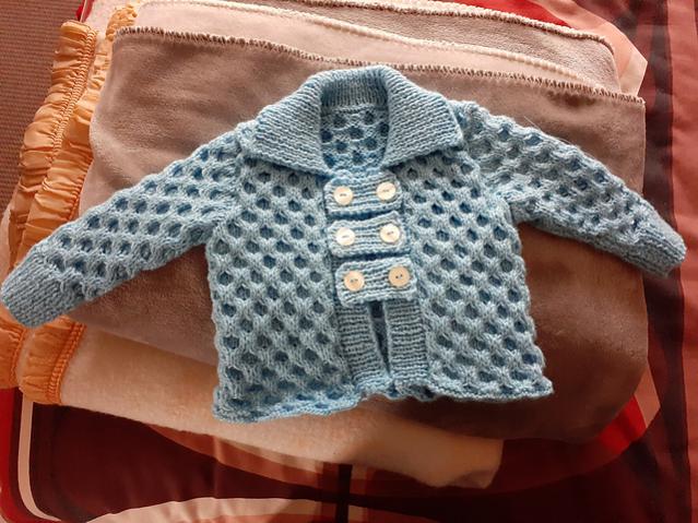 Honeycomb Jacket for Baby, Newborn to 24 mos, knit-s3-jpg
