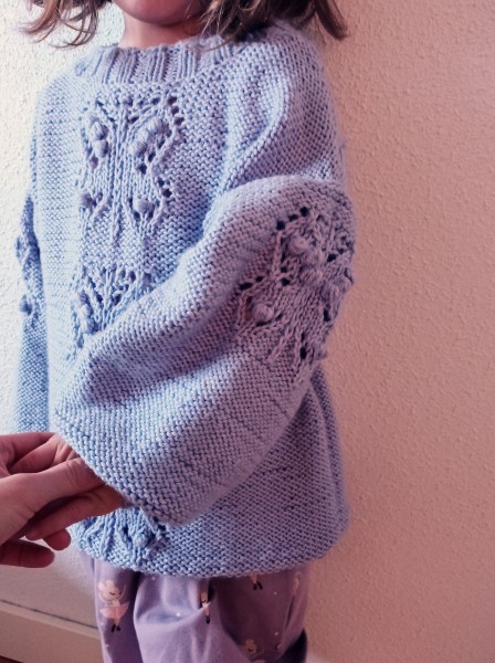 Lace Butterflies Sweater. 4-12 yrs, knit-e3-jpg