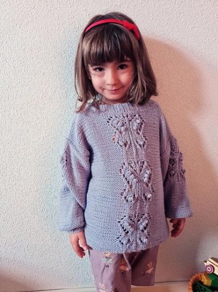 Lace Butterflies Sweater. 4-12 yrs, knit-e4-jpg