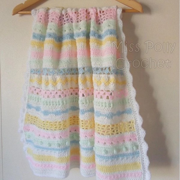 Sherbet Stripes Sampler Baby Blanket-w4-jpg