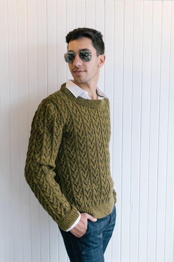 Cable Panel Pullover, 32&quot; to 54&quot;, knit-s1-jpg