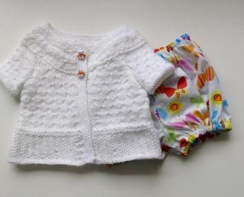 Short Sleeve Yoke Cardigan for Babies, Newborn to 24 mos-f3-jpg