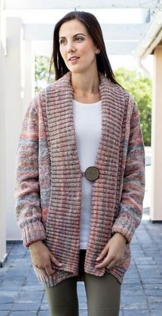 Wide Welt Cardigan, 34&quot; to 46&quot;, knit-a1-jpg