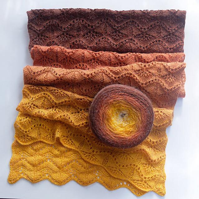 Gingko Leaf Oversized Scarf, knit-b1-jpg