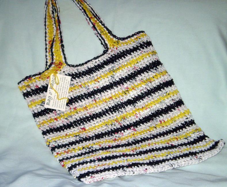 Plarn tote bag-black-yellow-bag-bags-jpg