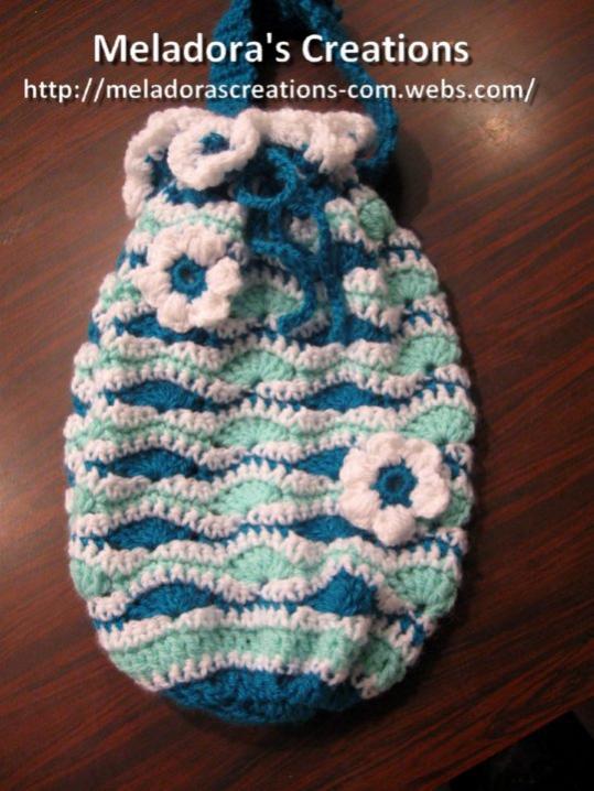 Wavy Stitch Draw Bag - Free Crochet Pattern-draw-string-bag-finished-teal-6-1-jpg
