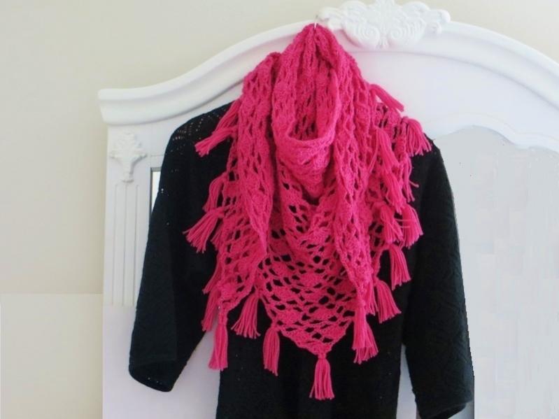 Free Crochet Pattern for Mother's Day, Tyra Triangle Shawl,-lacy-scarf-crochet-pattern-jpg